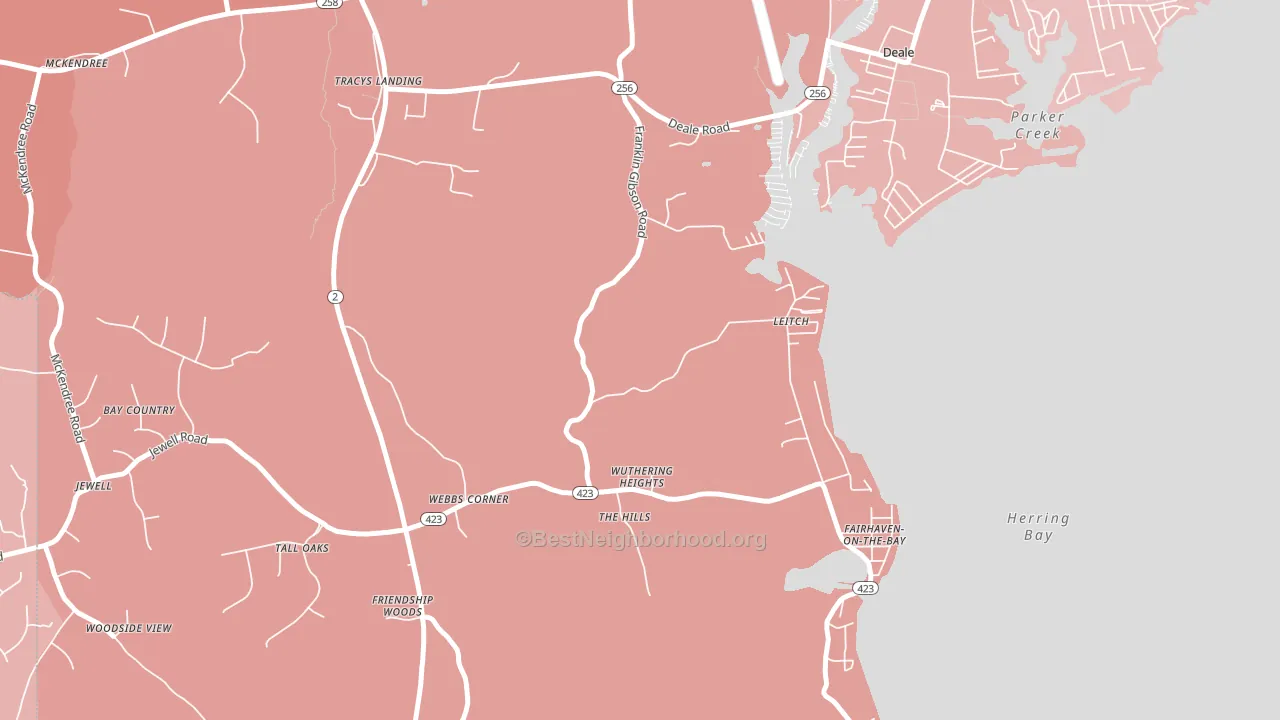 20779, MD block-group political-lean map