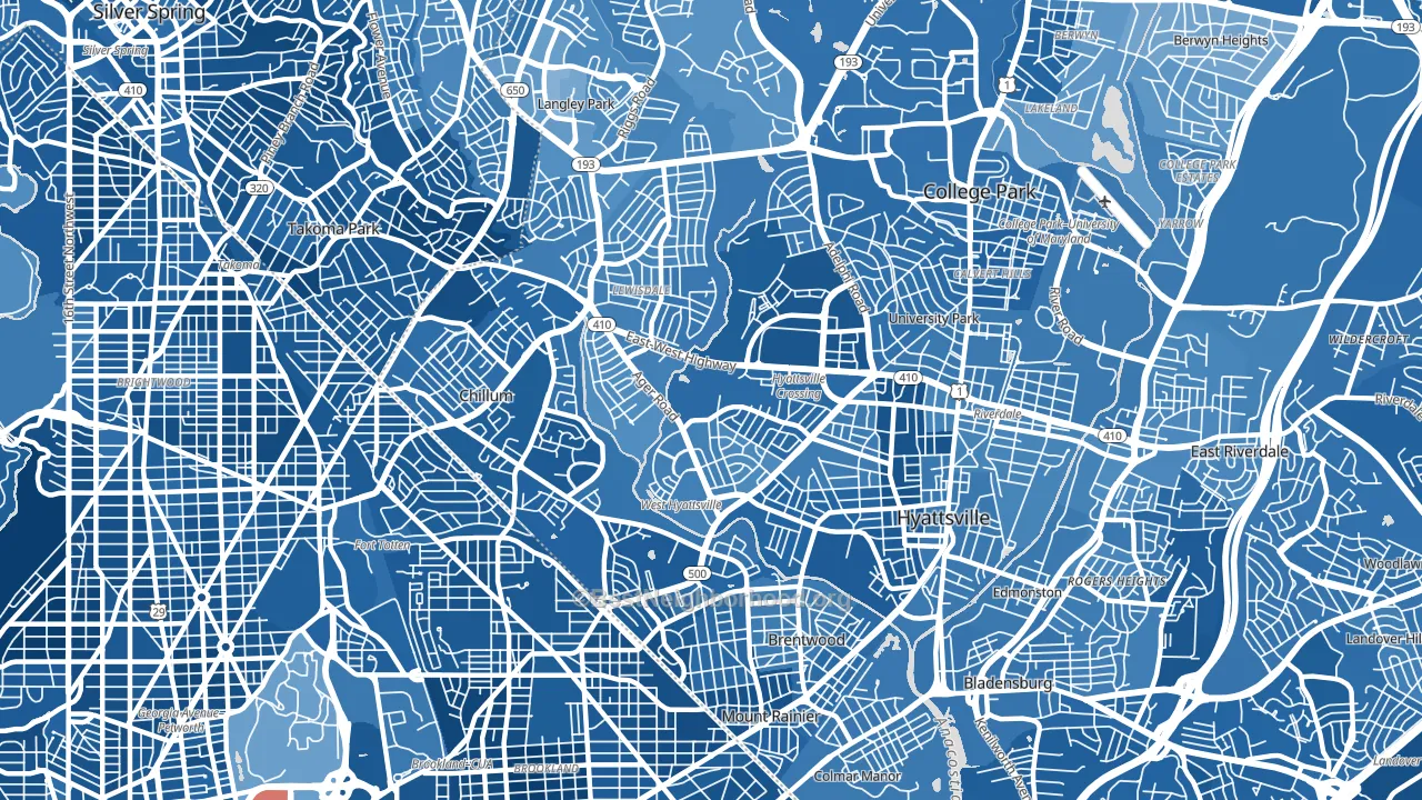 20782, MD block-group political-lean map