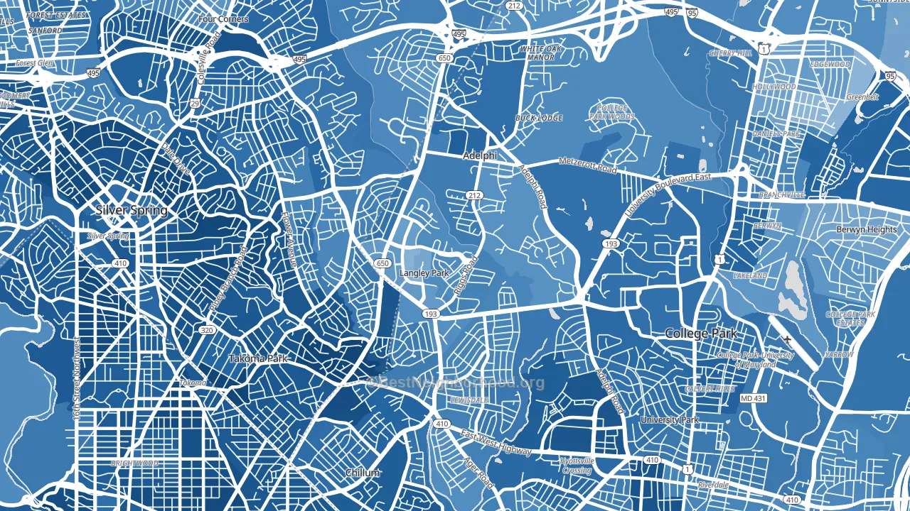 20783, MD block-group political-lean map