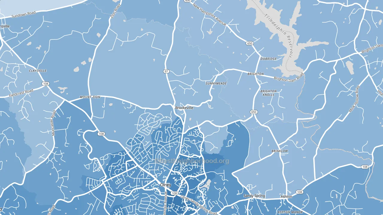 20833, MD block-group political-lean map