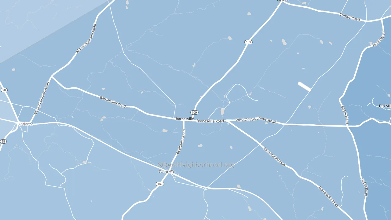 20838, MD block-group political-lean map