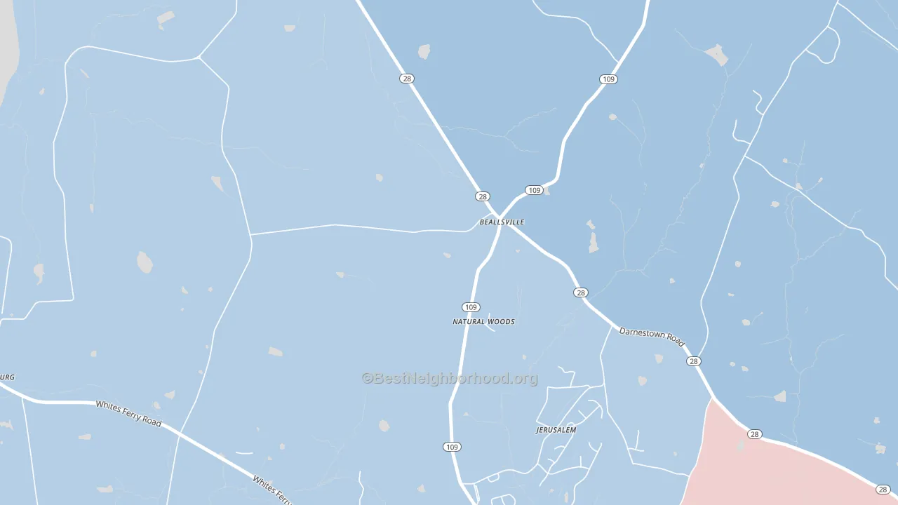 20839, MD block-group political-lean map