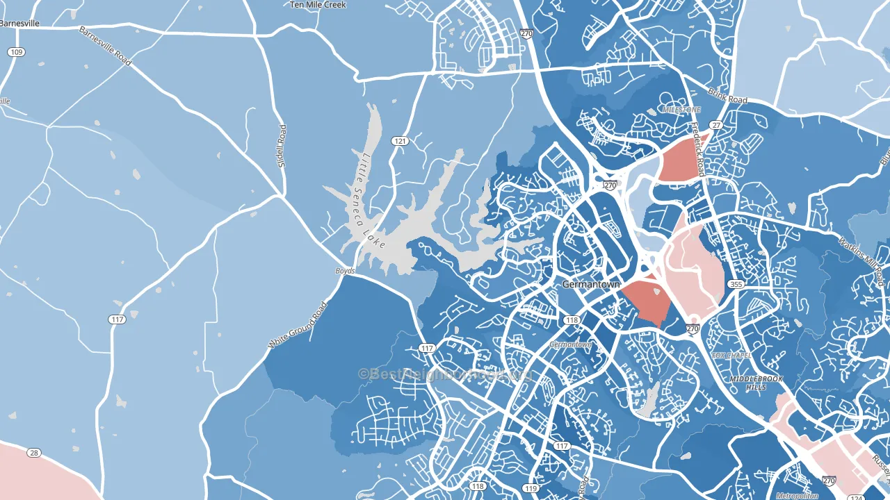 20841, MD block-group political-lean map