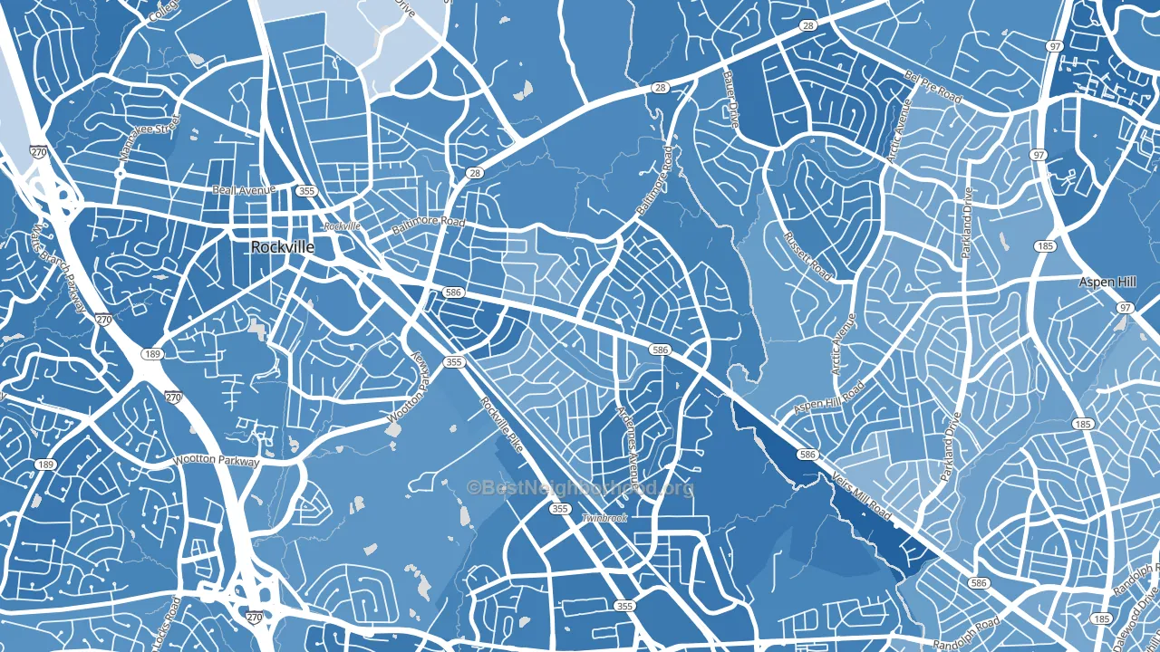 20851, MD block-group political-lean map
