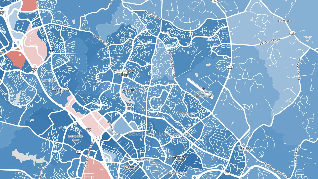 20879, MD block-group political-lean map