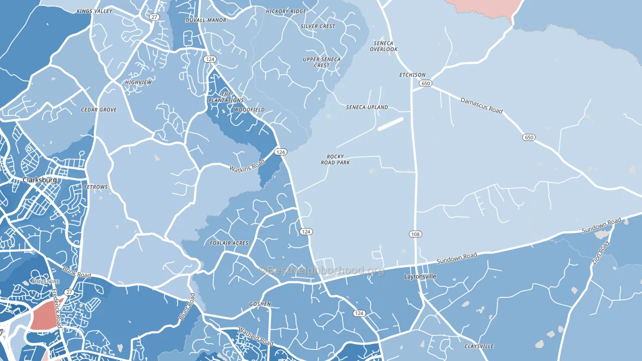 20882, MD block-group political-lean map