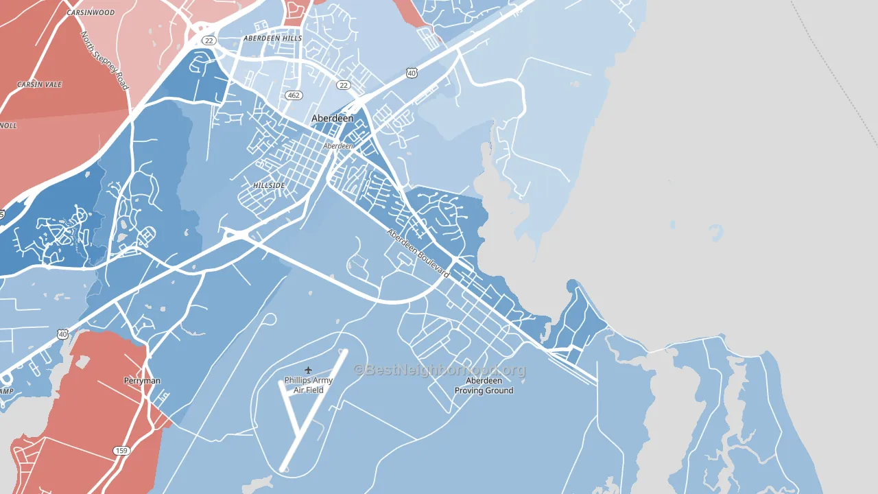 21005, MD block-group political-lean map