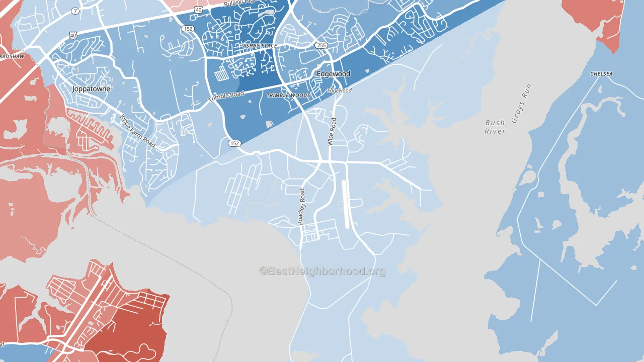 21010, MD block-group political-lean map