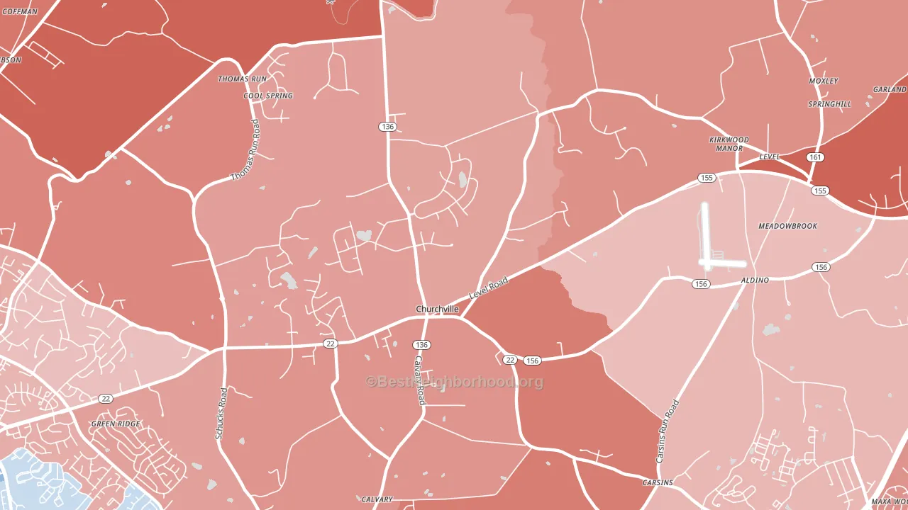21028, MD block-group political-lean map