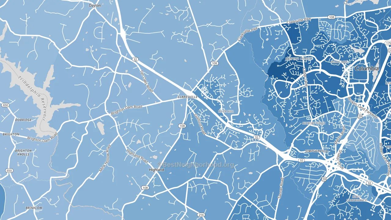 21029, MD block-group political-lean map