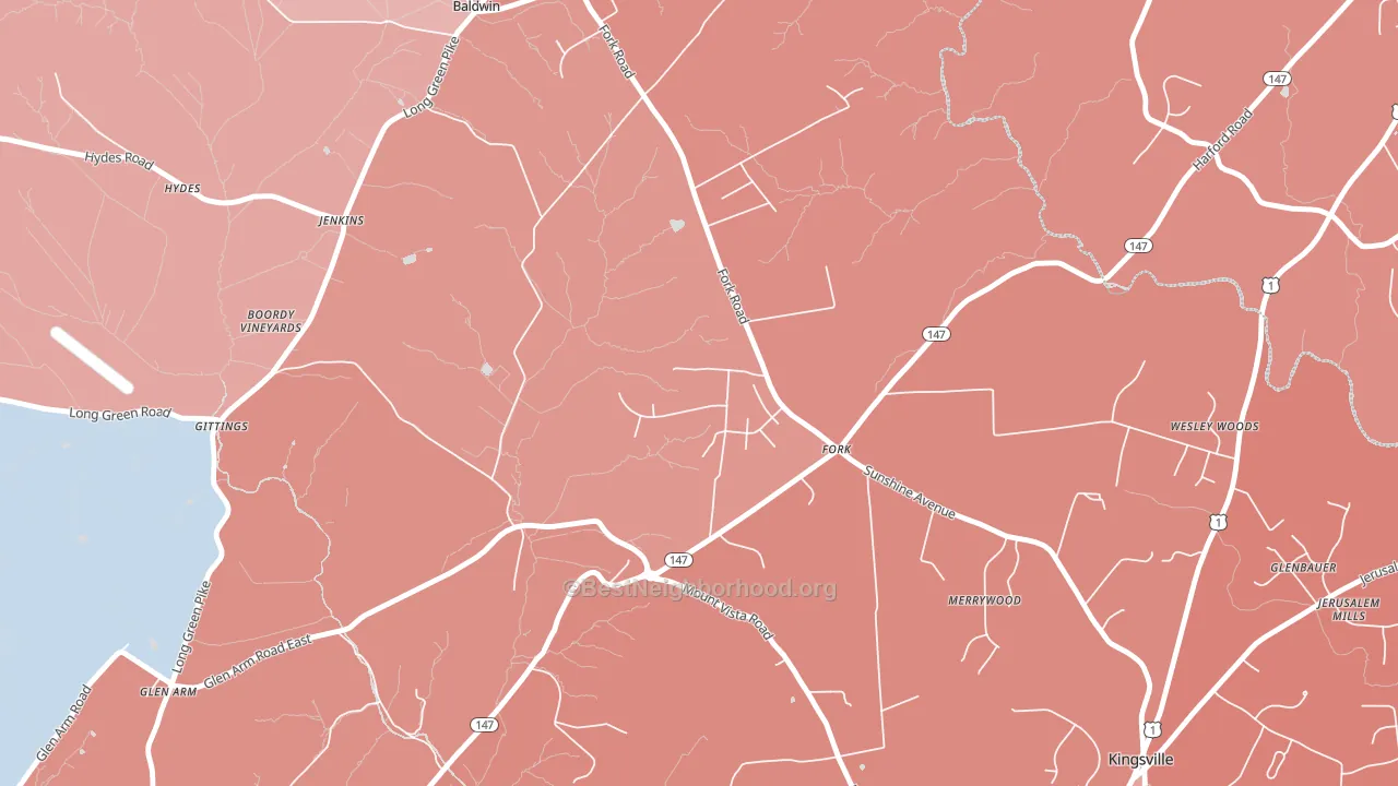 21051, MD block-group political-lean map