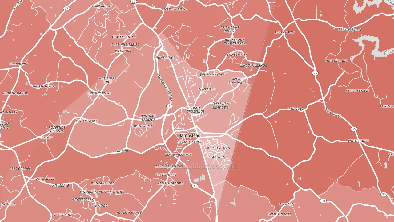 21074, MD block-group political-lean map