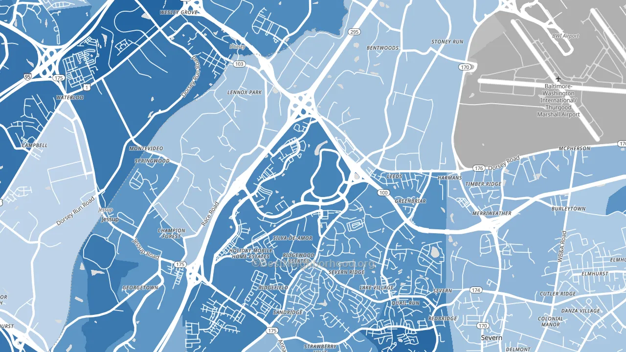 21076, MD block-group political-lean map