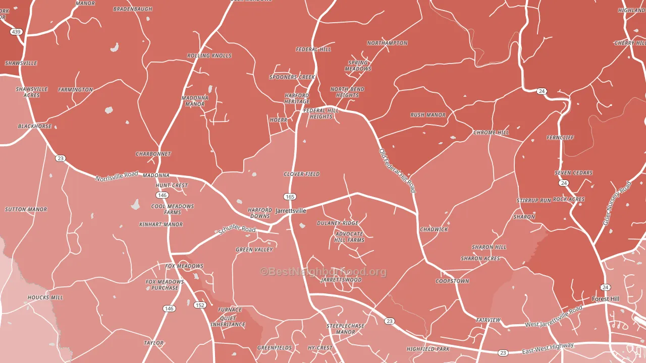 21084, MD block-group political-lean map