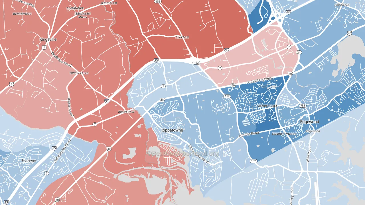 21085, MD block-group political-lean map