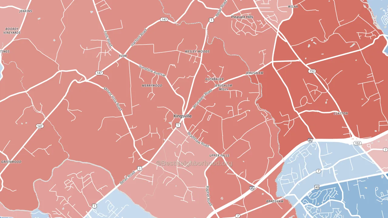 21087, MD block-group political-lean map