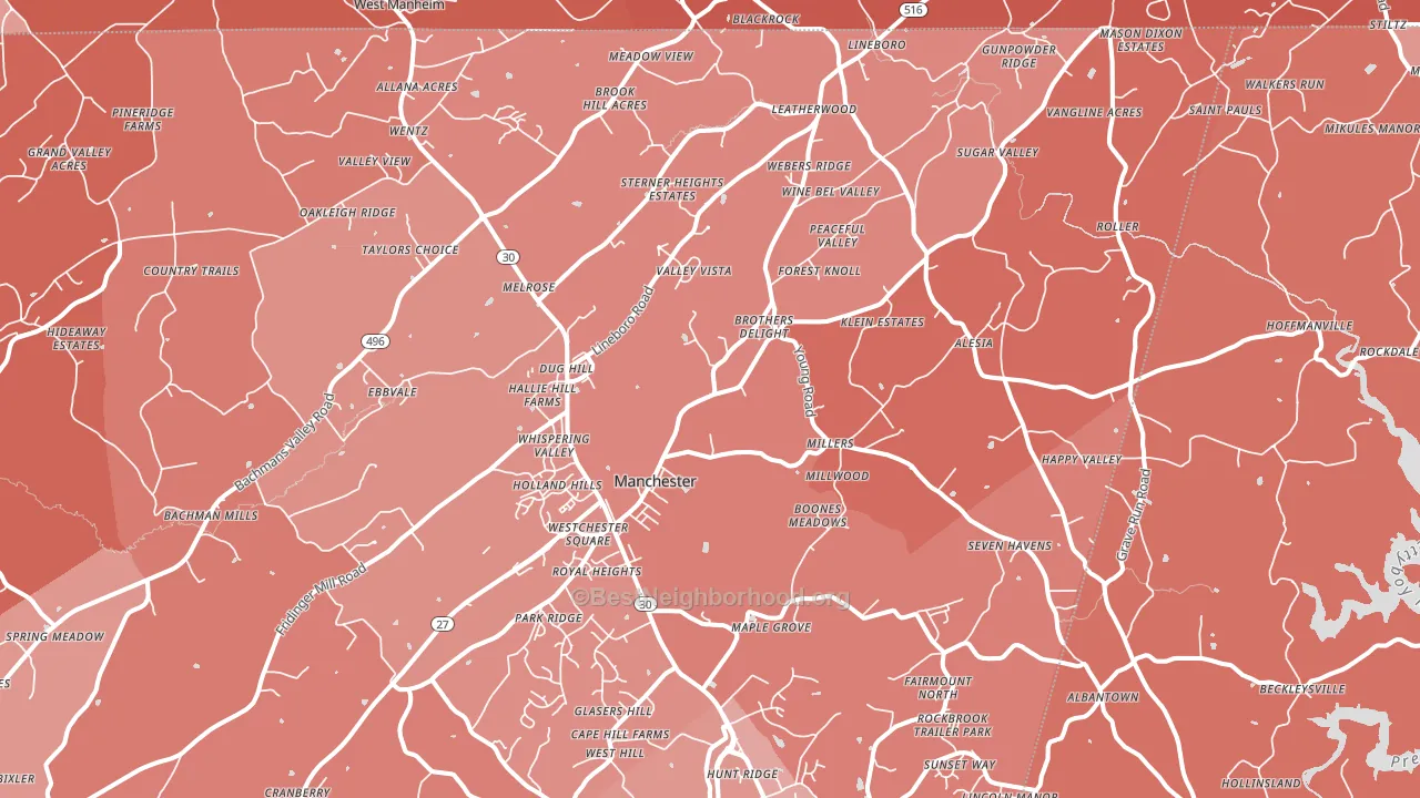 21102, MD block-group political-lean map