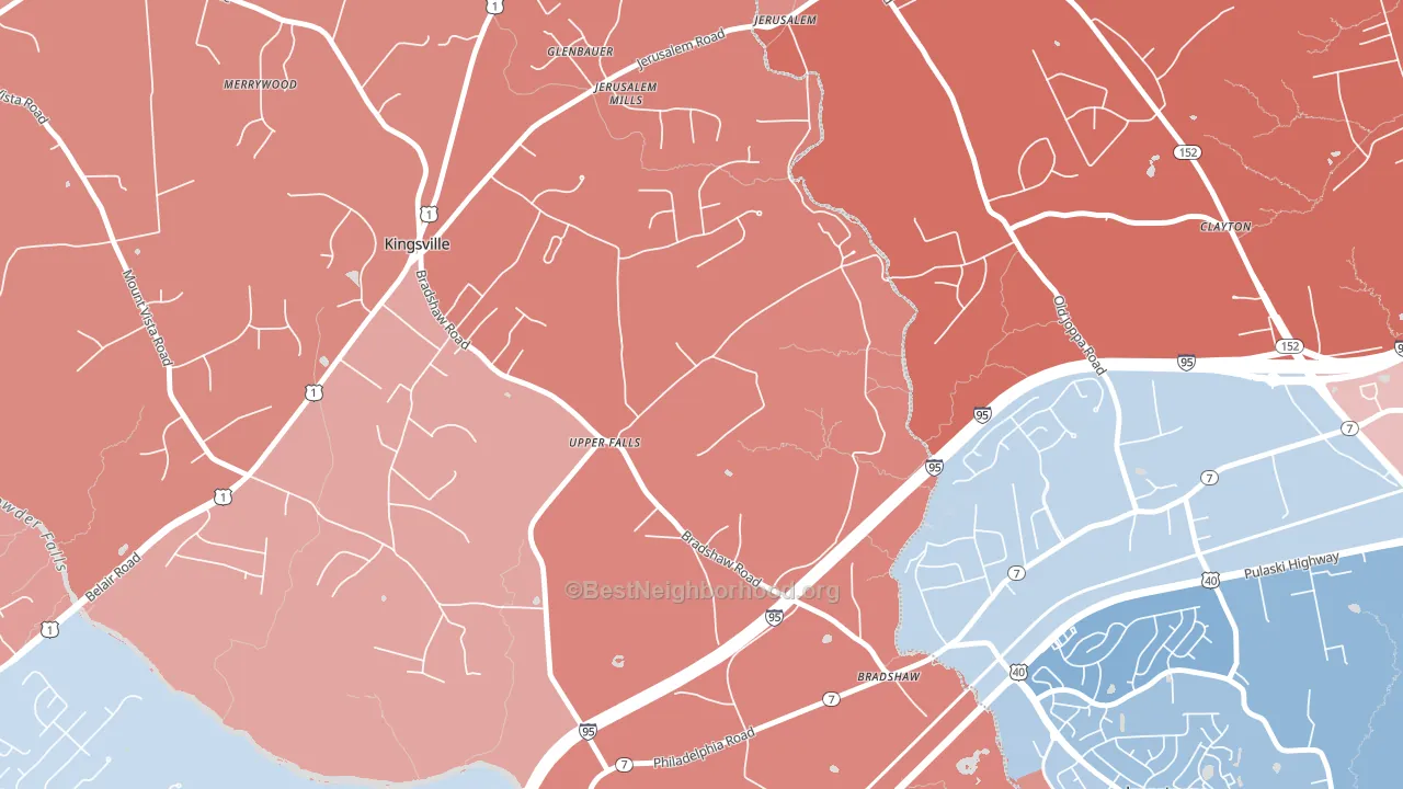 21156, MD block-group political-lean map