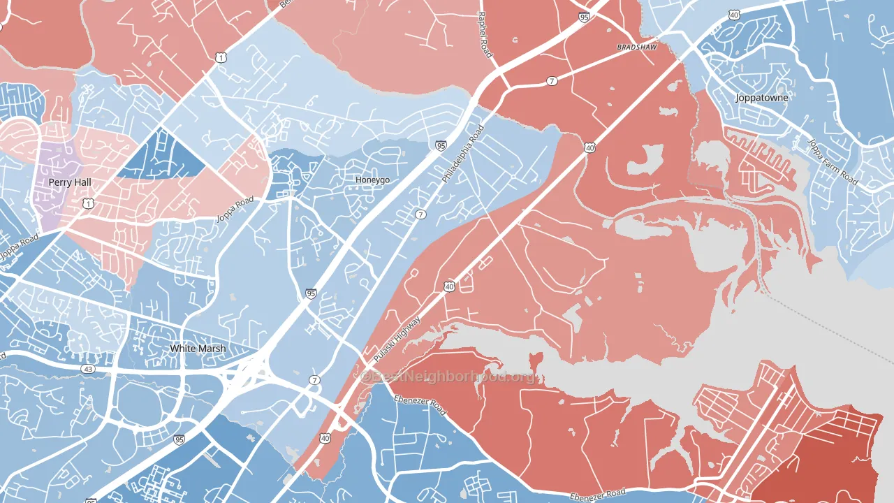 21162, MD block-group political-lean map