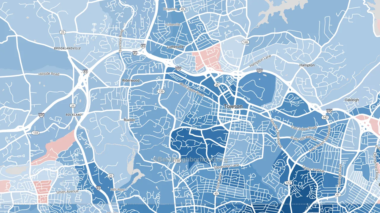 21204, MD block-group political-lean map