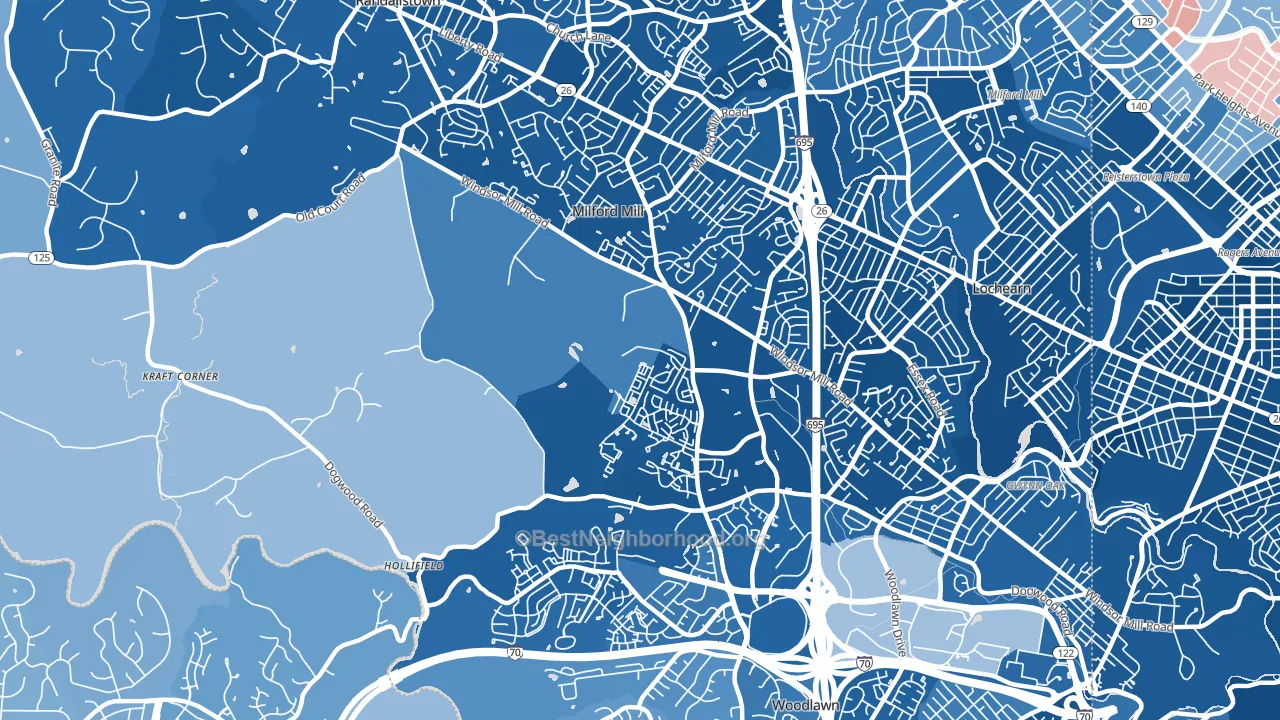 21244, MD block-group political-lean map