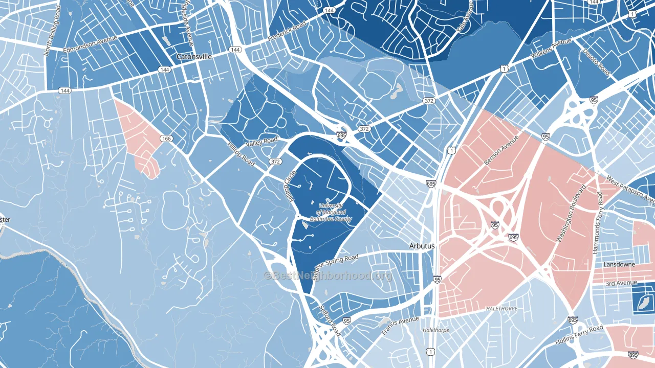 21250, MD block-group political-lean map