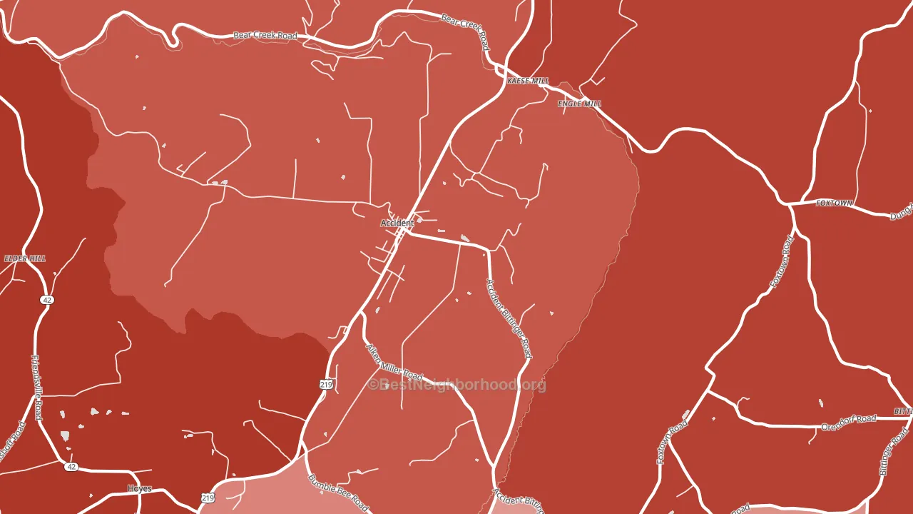 21520, MD block-group political-lean map