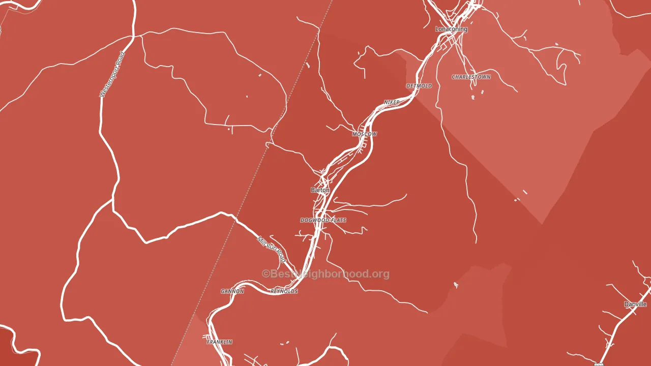 21521, MD block-group political-lean map