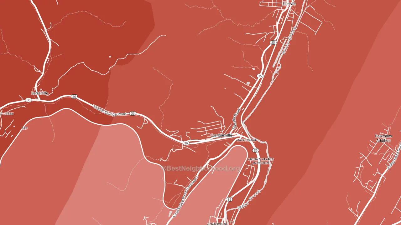 21524, MD block-group political-lean map