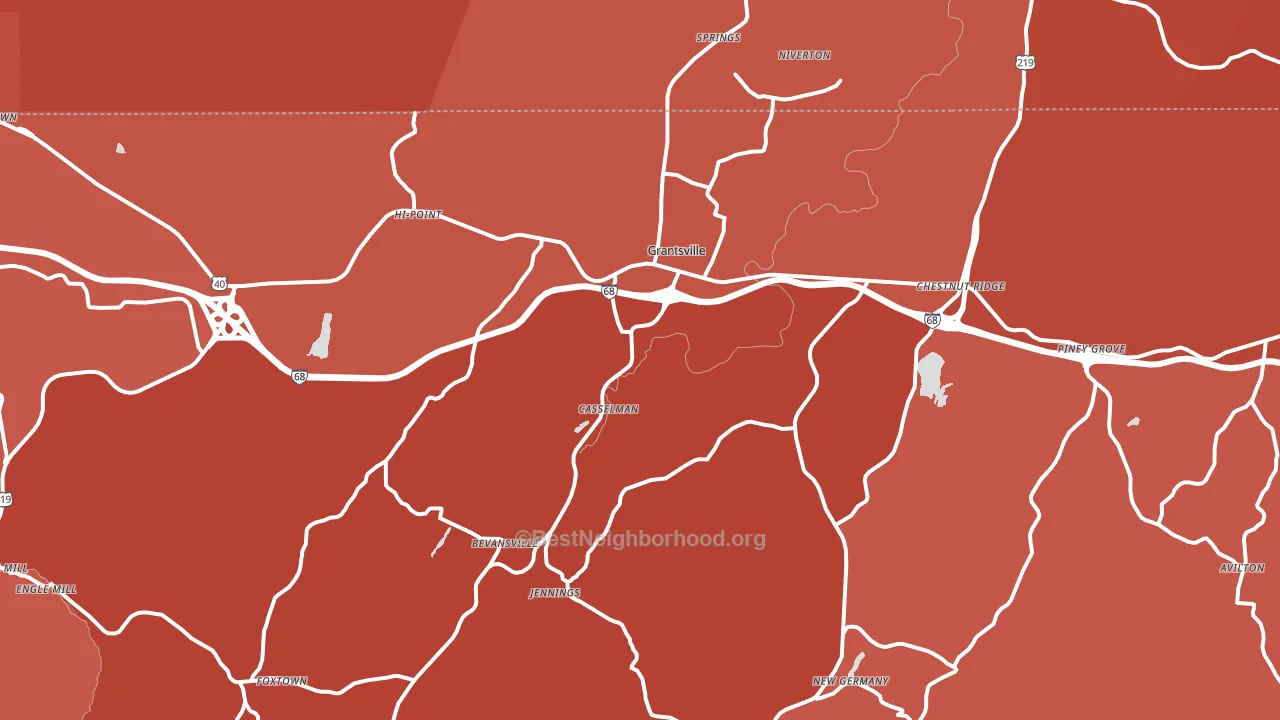 21536, MD block-group political-lean map