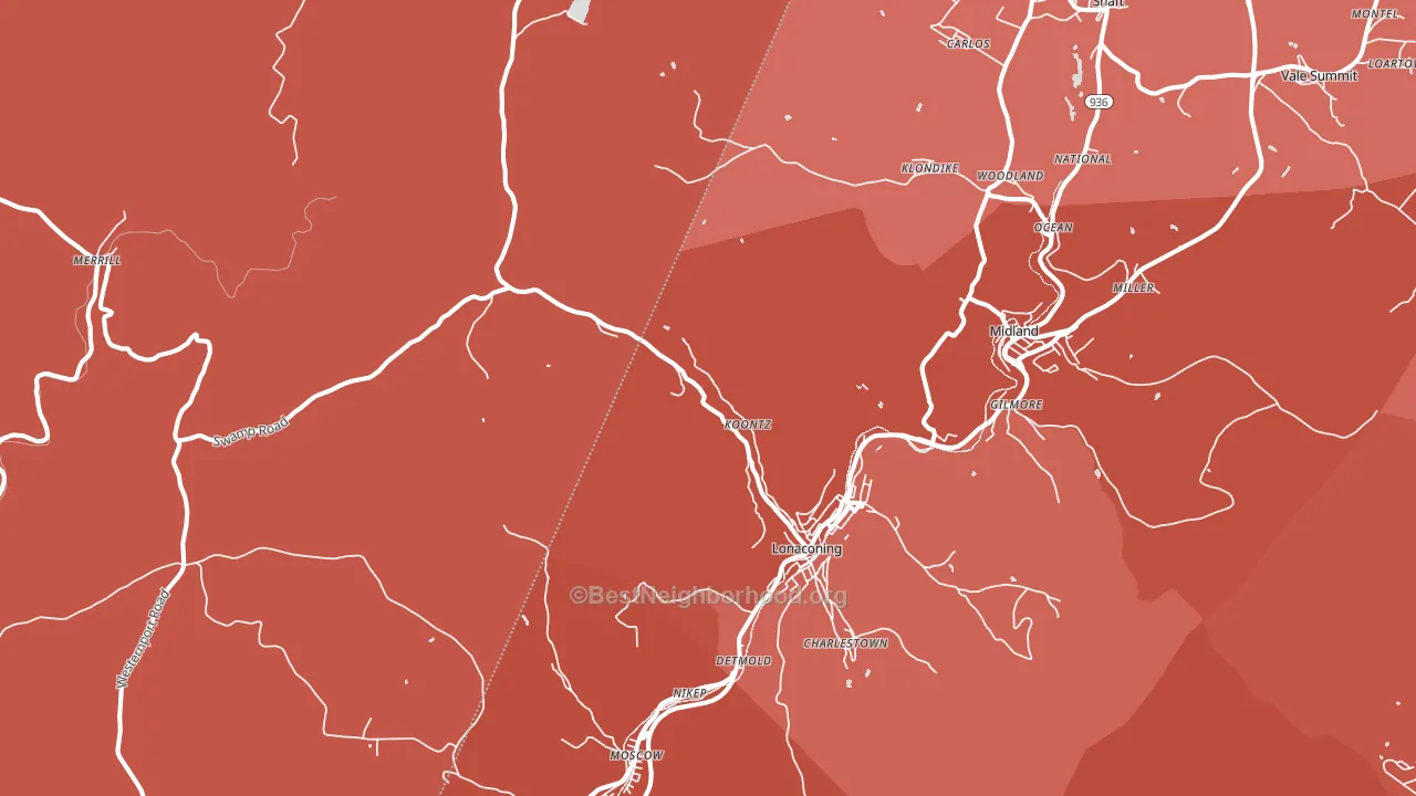 21539, MD block-group political-lean map