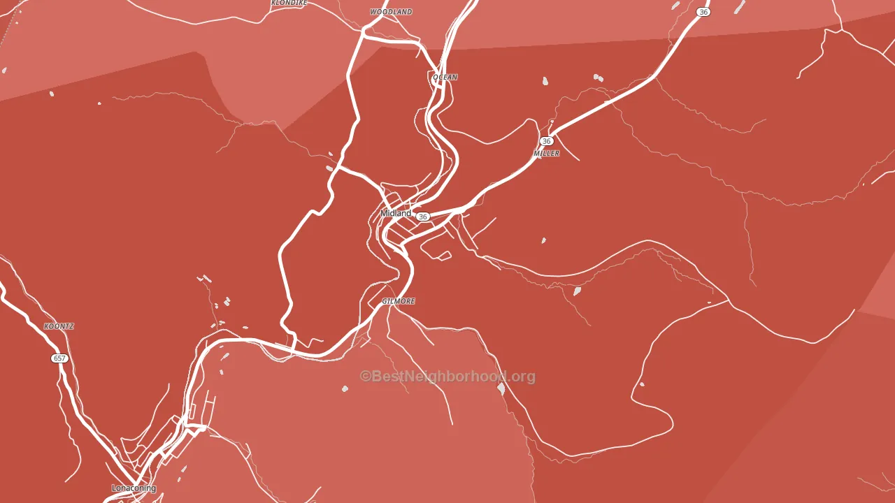 21542, MD block-group political-lean map