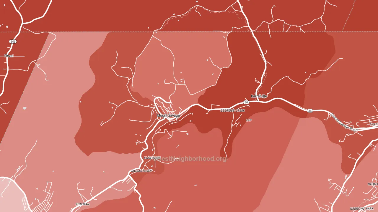 21545, MD block-group political-lean map