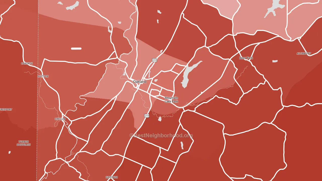 21550, MD block-group political-lean map