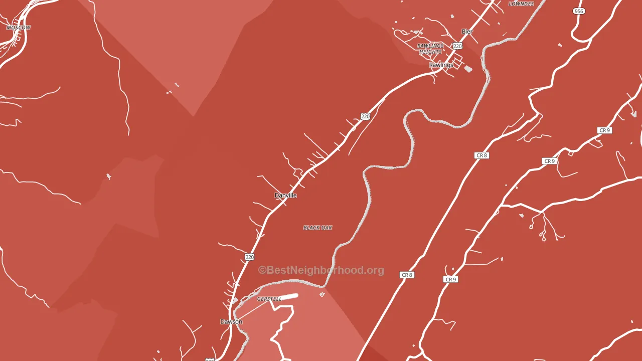 21557, MD block-group political-lean map