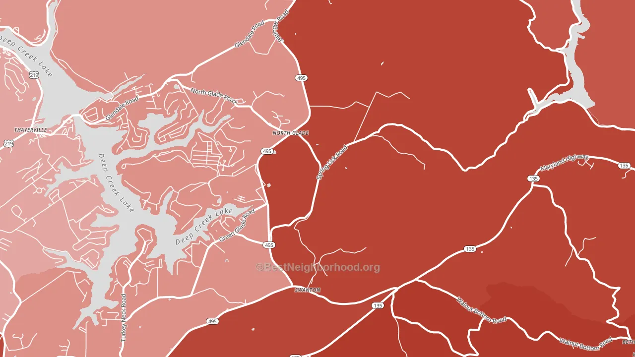 21561, MD block-group political-lean map