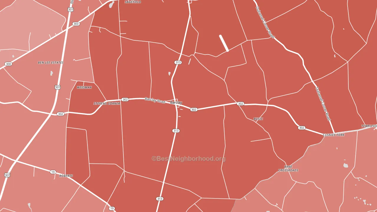 21607, MD block-group political-lean map