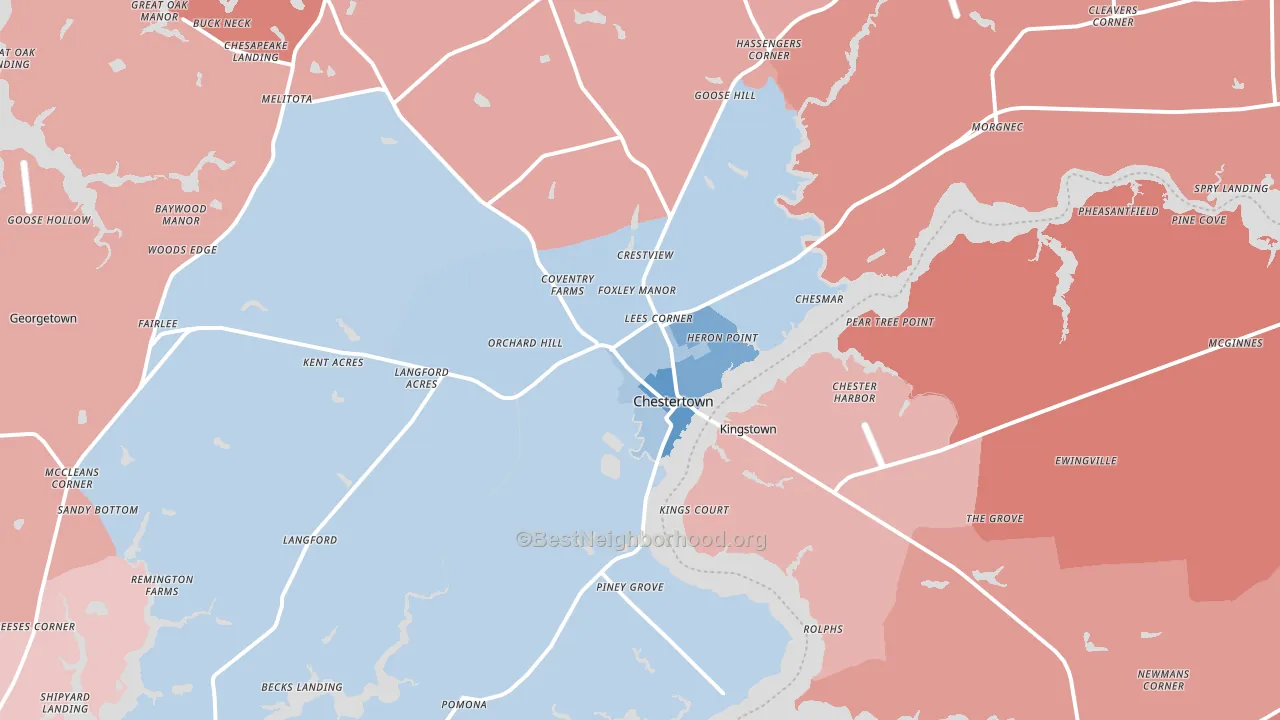 21620, MD block-group political-lean map