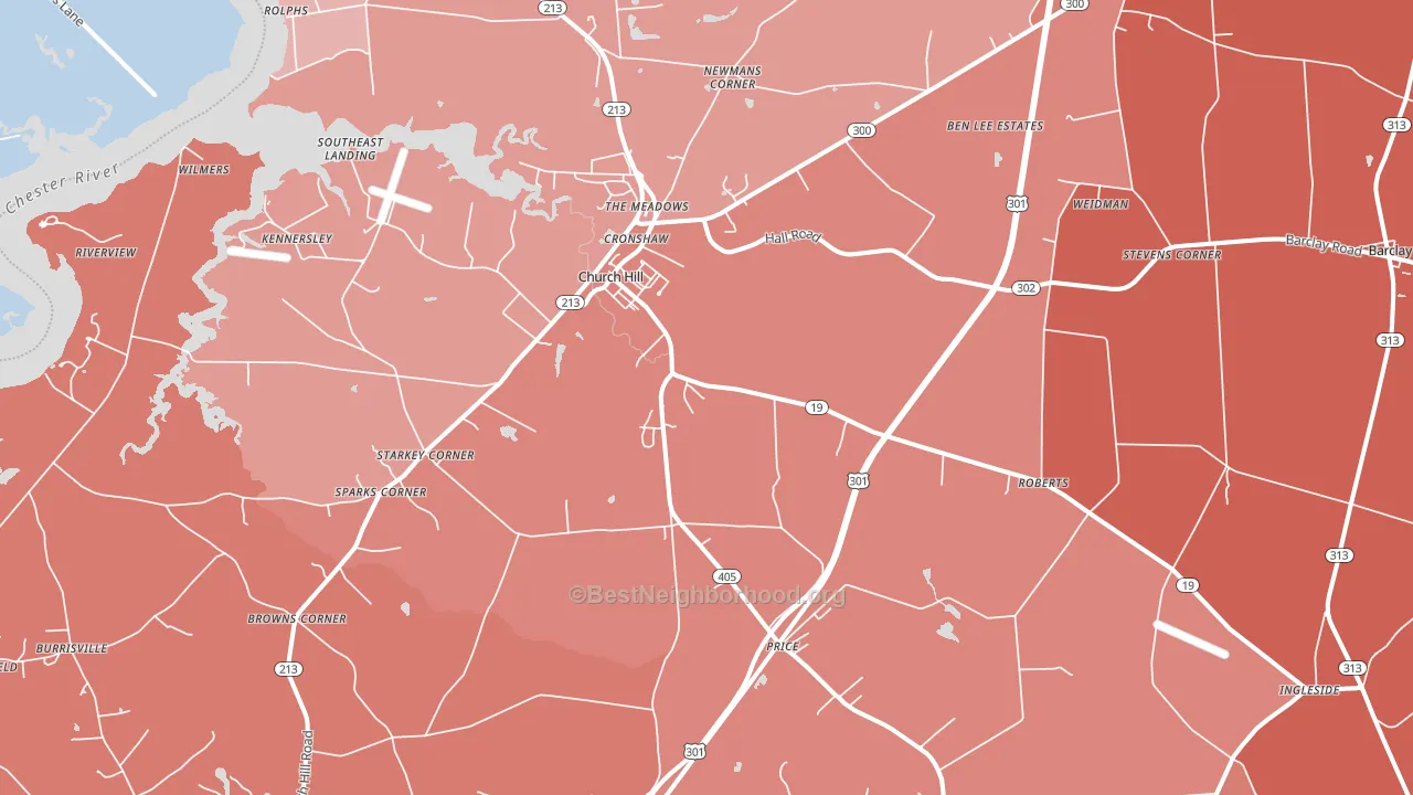 21623, MD block-group political-lean map