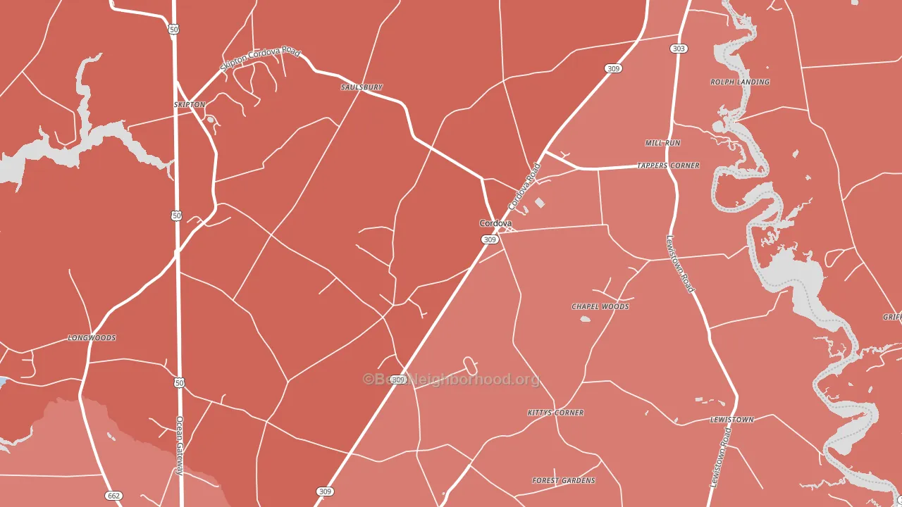 21625, MD block-group political-lean map