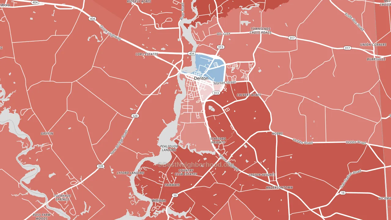 21629, MD block-group political-lean map