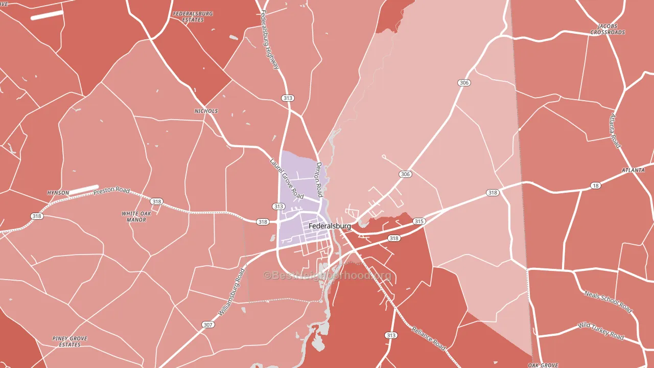21632, MD block-group political-lean map