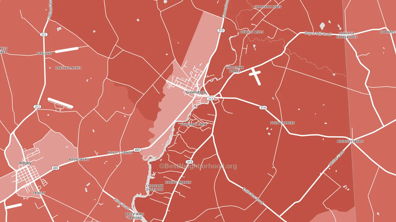 21639, MD block-group political-lean map