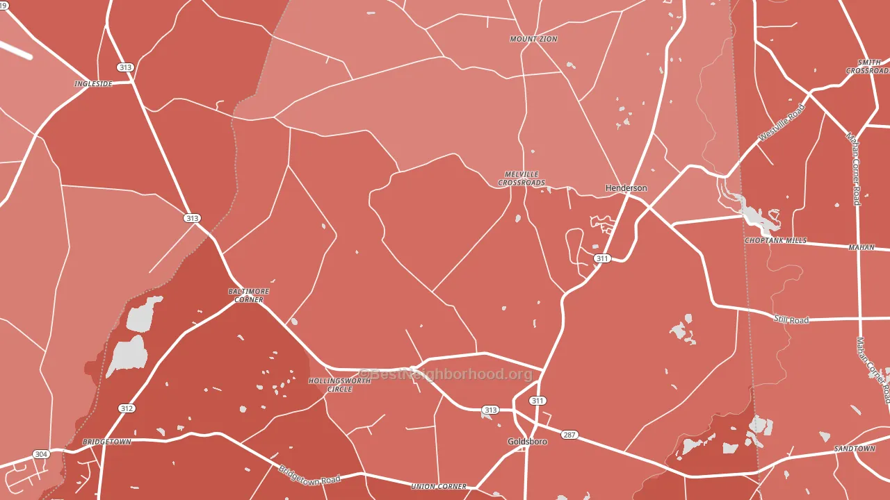 21640, MD block-group political-lean map