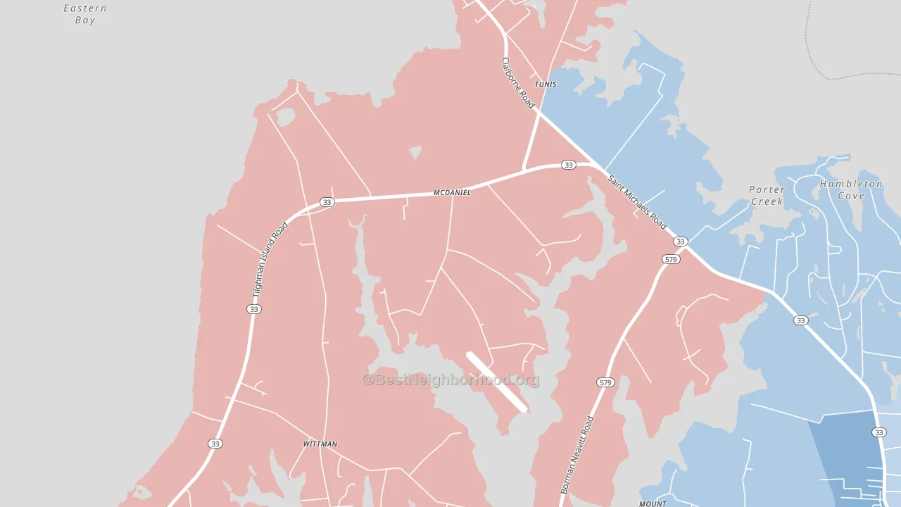21647, MD block-group political-lean map