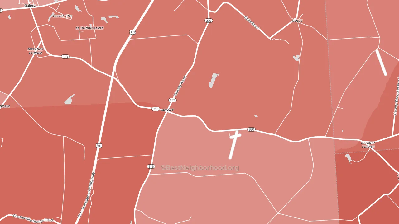 21650, MD block-group political-lean map