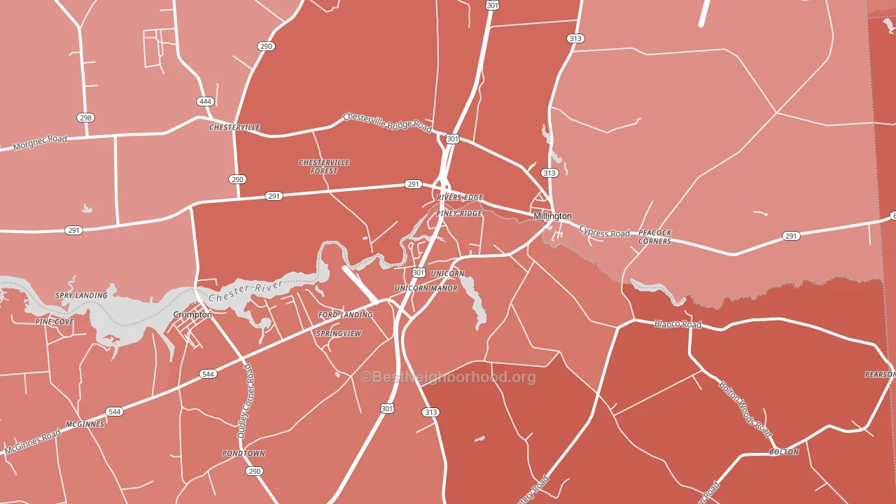 21651, MD block-group political-lean map