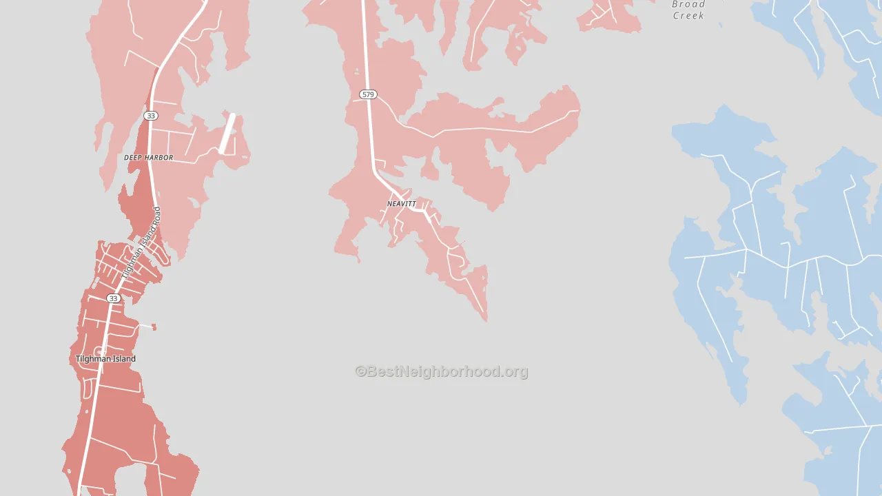 21652, MD block-group political-lean map