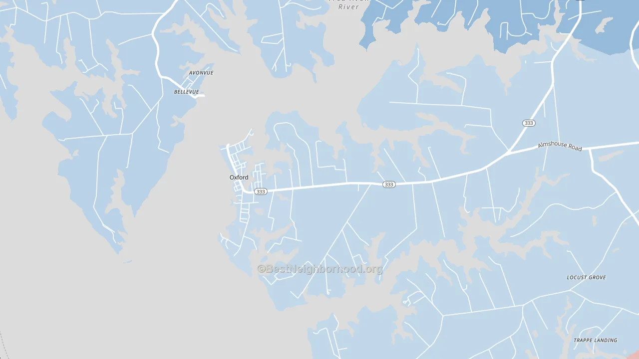 21654, MD block-group political-lean map