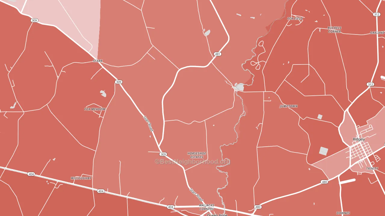 21657, MD block-group political-lean map